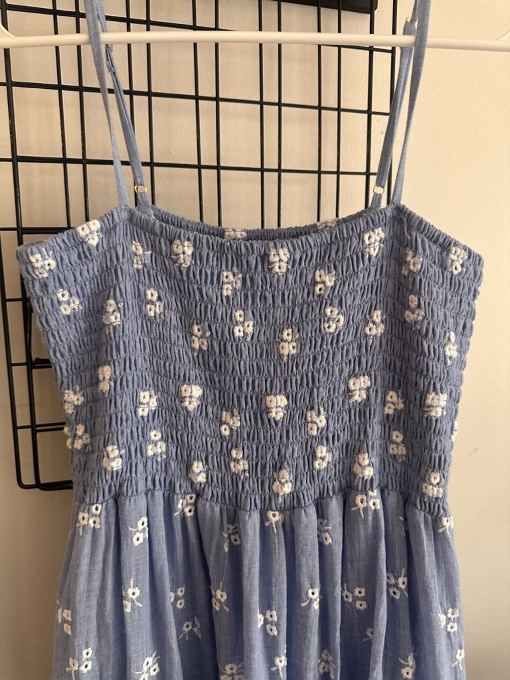 Altar'd State Baylor Blue Smocked Floral Maxi Dress